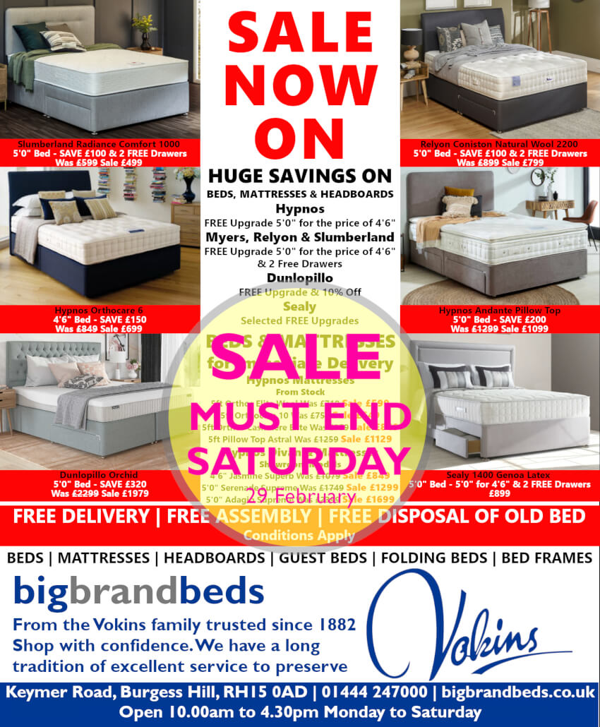 Bed Sale Advert Ends 29 February