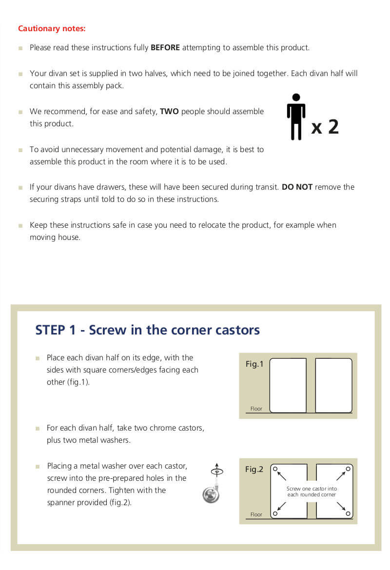 Hypnos Divan Bed Assembly Instructions