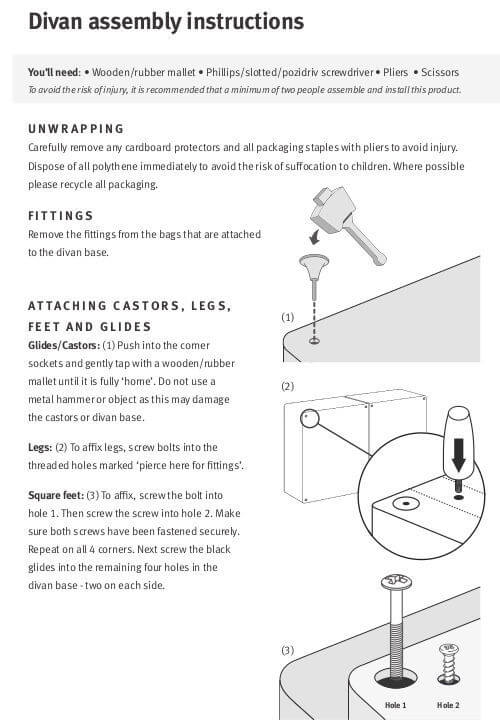 Silentnight divan bed assembly