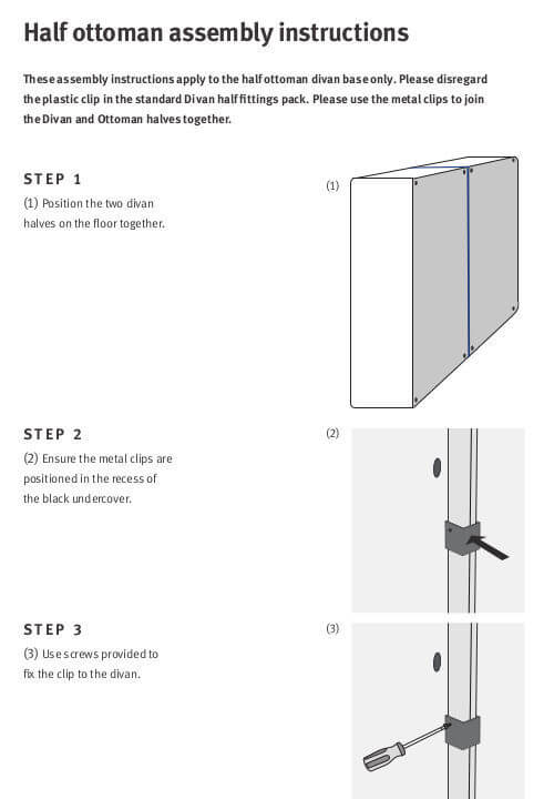 Silentnight half ottoman bed assembly