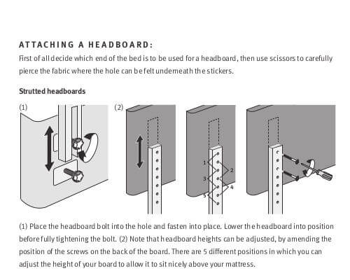 Silentnight headboard fitting