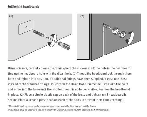 Silentnight headboard fitting