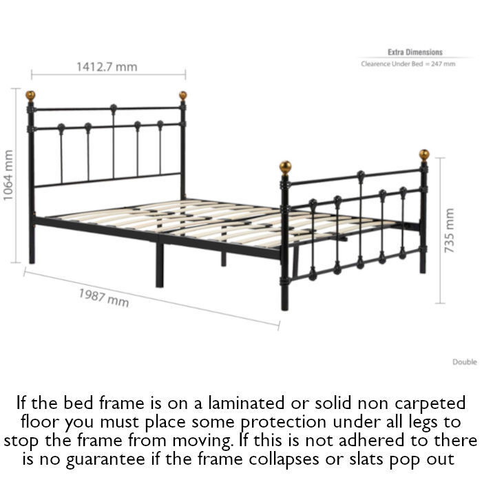 Birlea Atlas Bed Frame Measurements 135cm