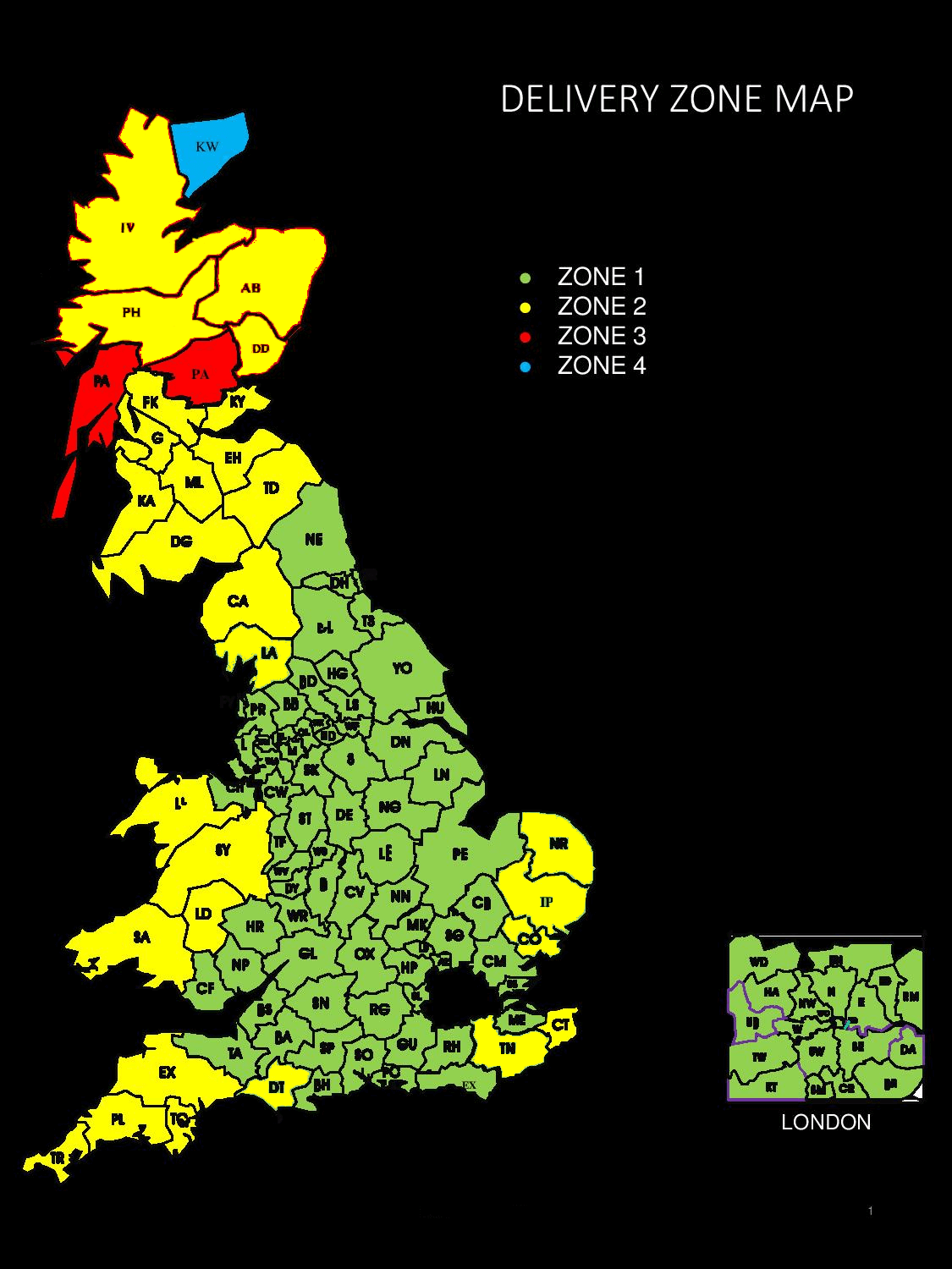 Birlea Furniture Delivery Map