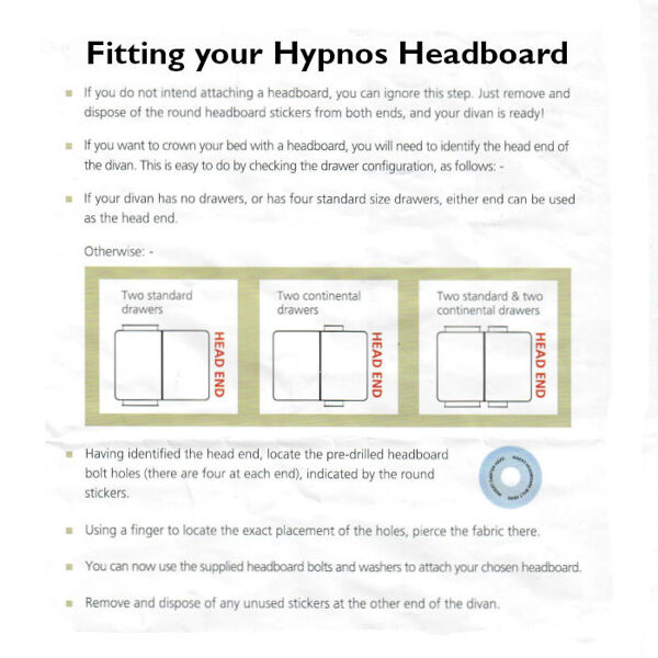 Hypnos Headboard Fitting Instructions Hypnos Headboard Fitting Instructions