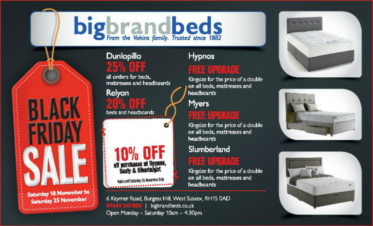 Black Friday Advert for Sale of Beds, Mattresses & Headboards