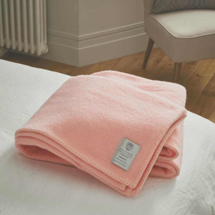 John Atkinson Harlequin Wool Blanket Pink