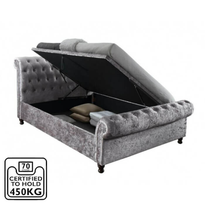 Birlea Castello Ottoman Bed Frame, Castello Grey Sleigh Fabric Bed Frame Instructions