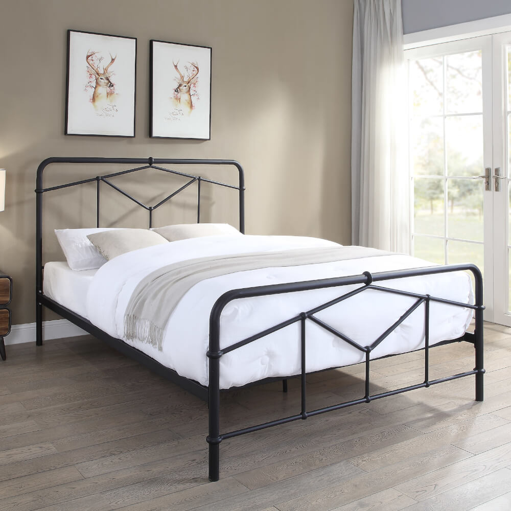 Flintshire Furniture Axton Black Bed Frame Double