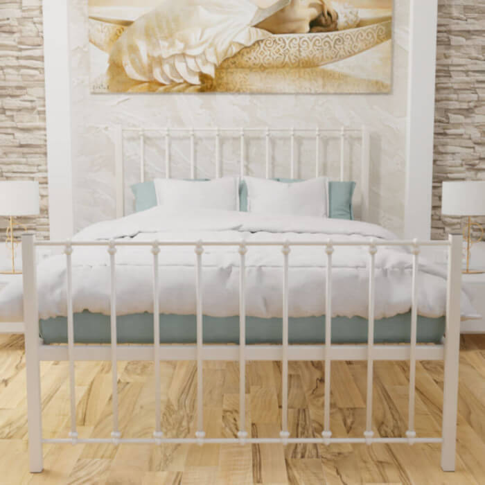 Krisjon High Foot End Bed Frame Ivory