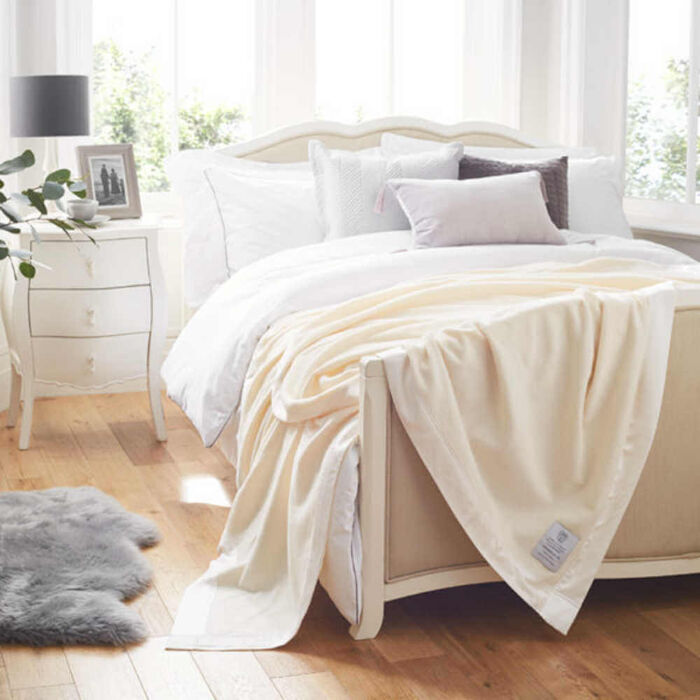 John Atkinson Cashmere Blanket White