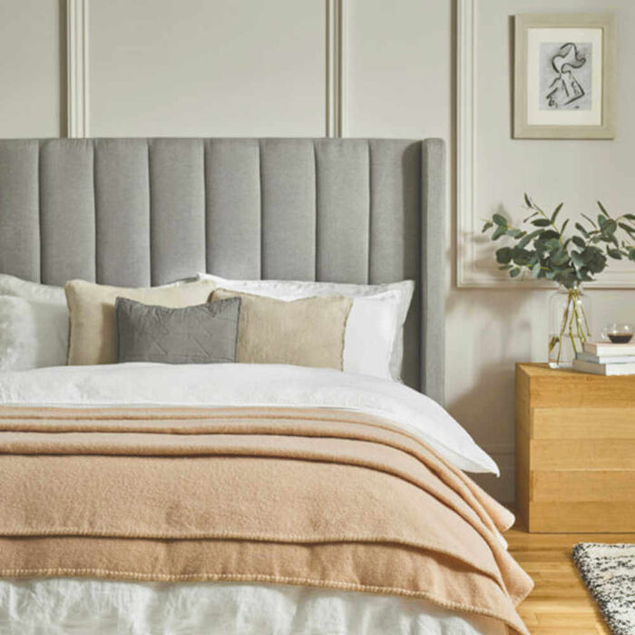 John Atkinson Harlequin Wool Blanket Champagne