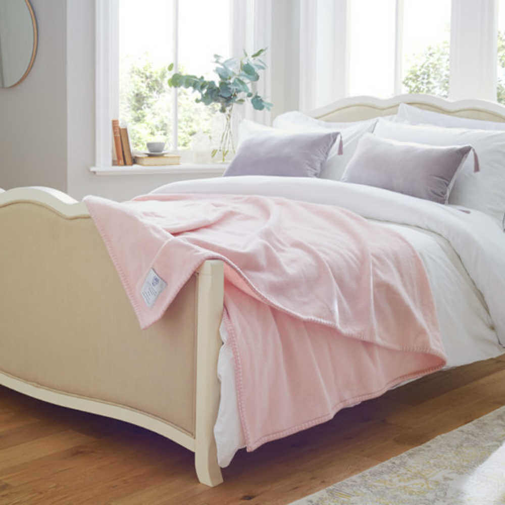 John Atkinson Siesta Merino Wool Blanket Powder Pink
