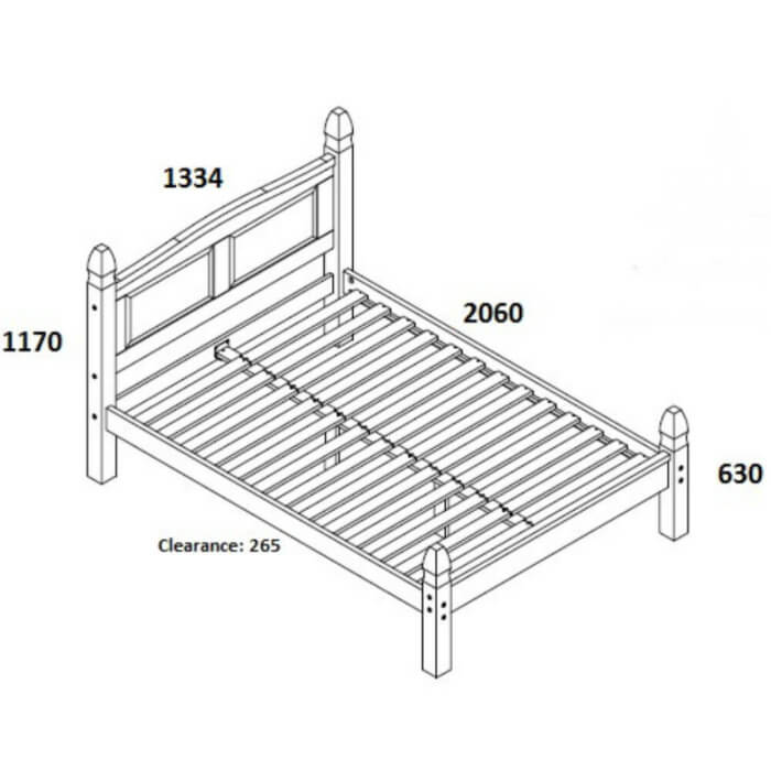 Birlea Denver Pine Bed Frame 120cm