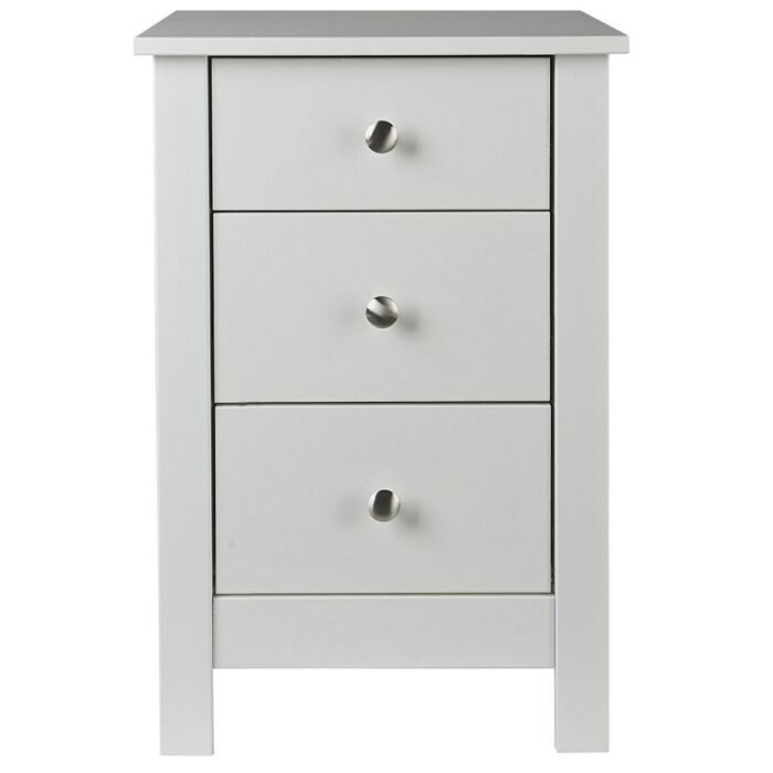 Florence White 3 Drawer Bedside Chest