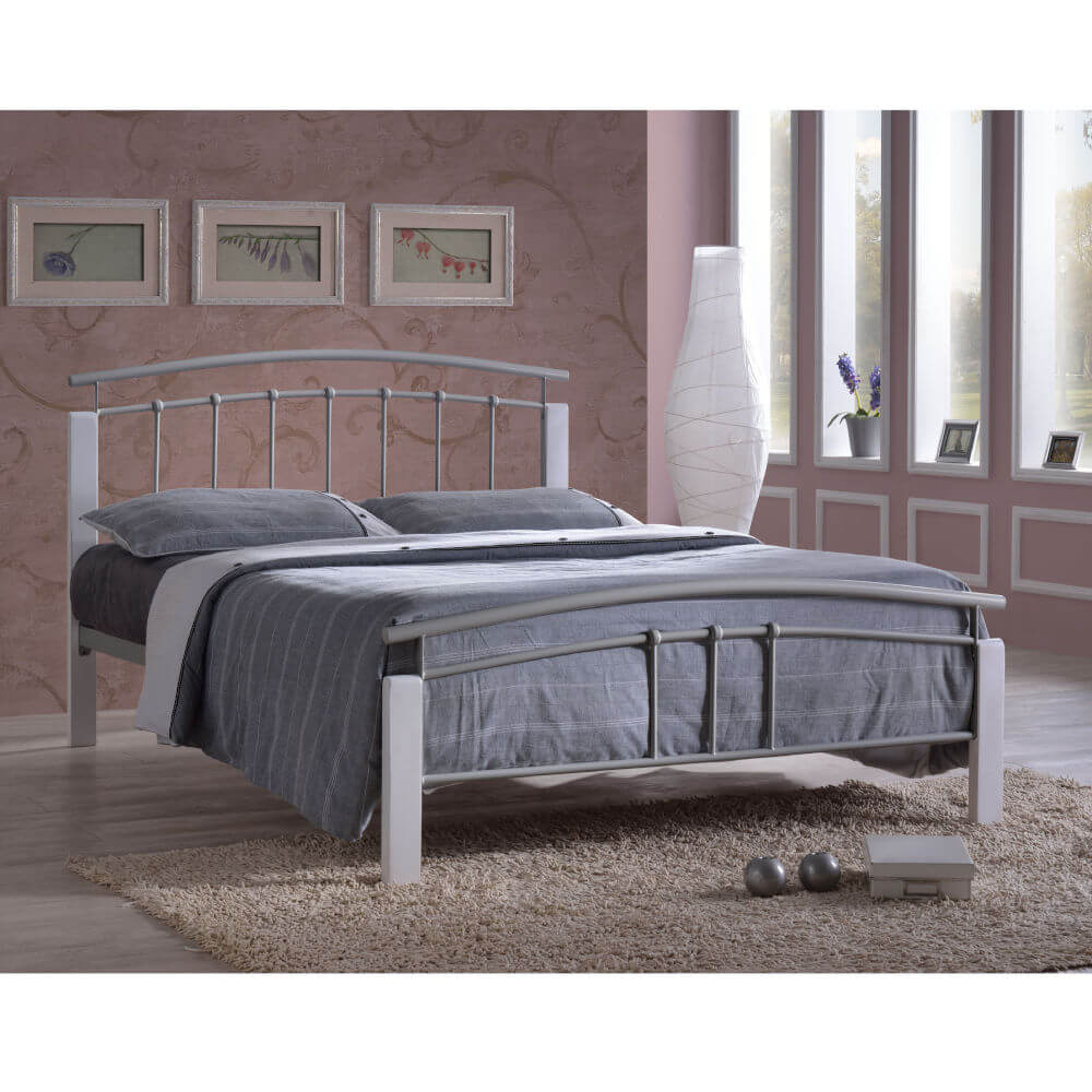 Time Living Tetras Bed Frame Silver White