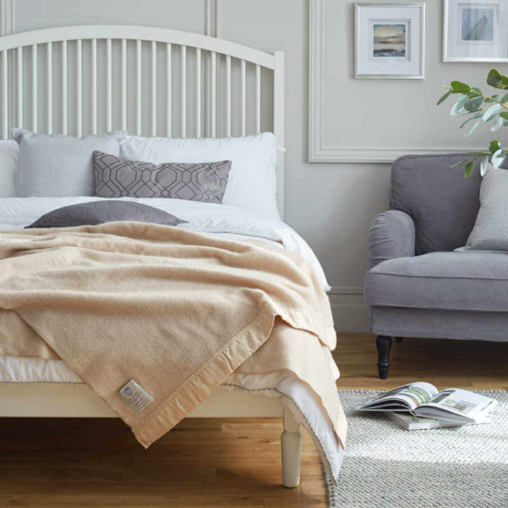 John Atkinson North Star Wool Blanket Champagne