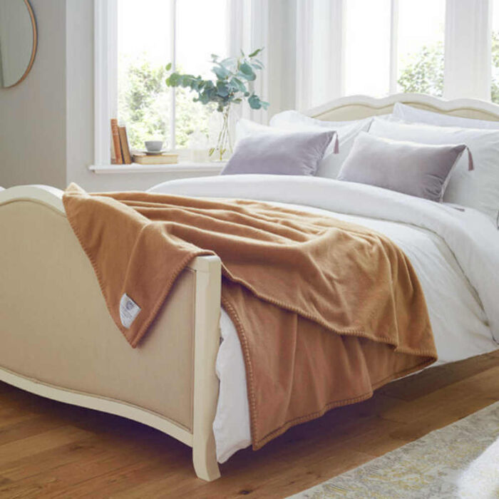 John Atkinson Siesta Merino Wool Blanket Camel