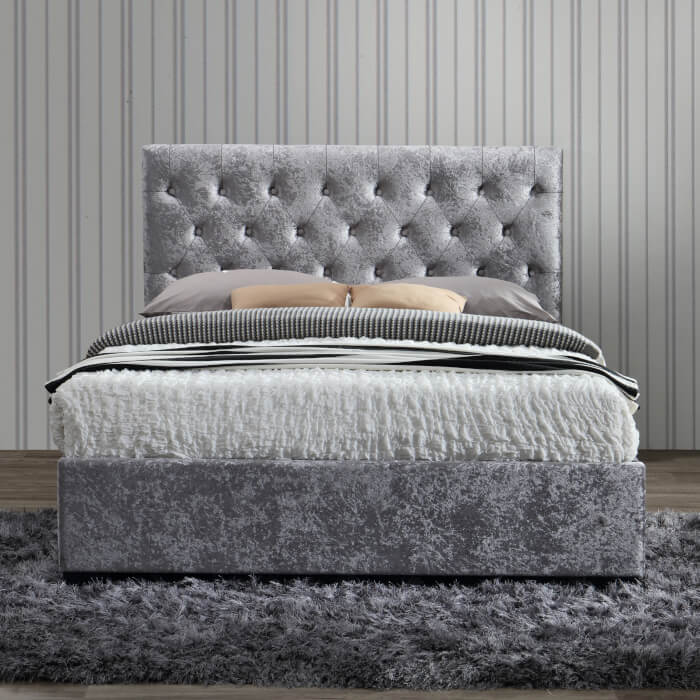 Birlea Cologne Bed Frame Crushed Velvet Steel