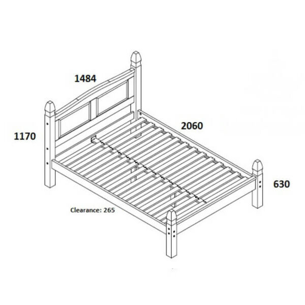 Birlea Corona Low End Pine Bed Frame 135cm