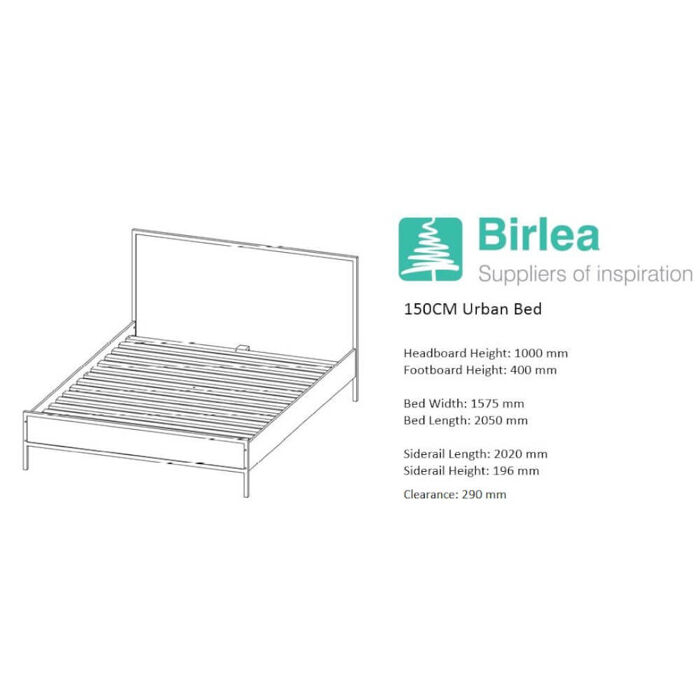 Birlea Urban Bed Frame Measurements 150cm