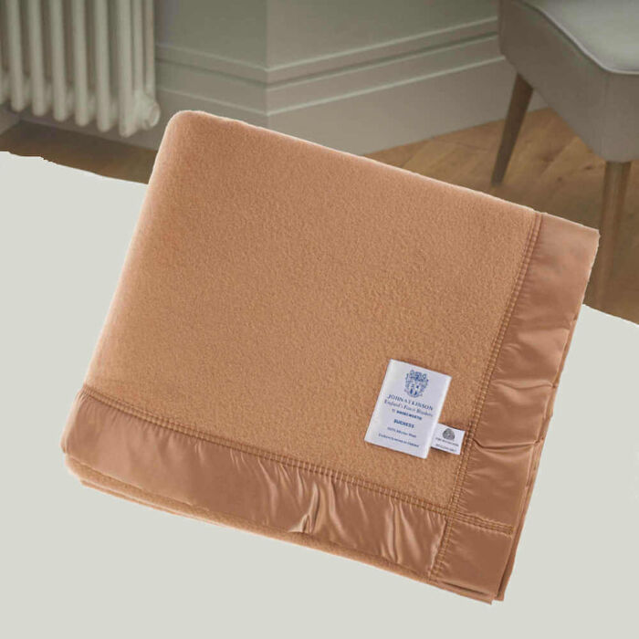 John Atkinson Duchess Merino Wool Blanket Camel