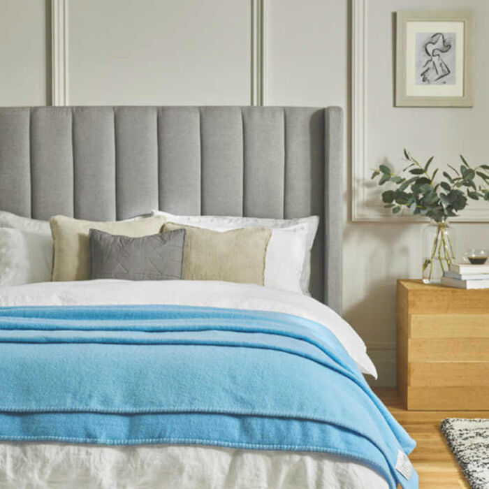 John Atkinson Harlequin Wool Blanket Sky Blue