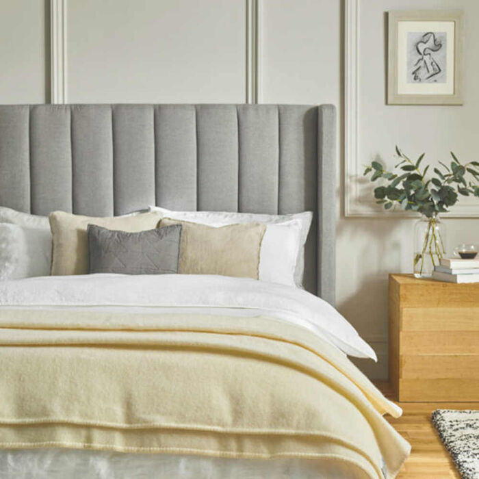 John Atkinson Harlequin Wool Blanket White