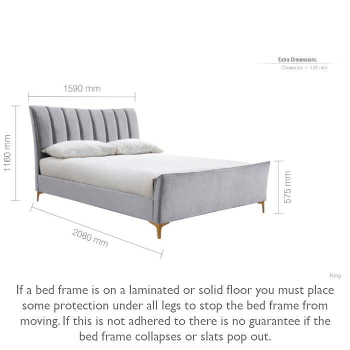 Birlea Clover Bed Frame Grey 150cm