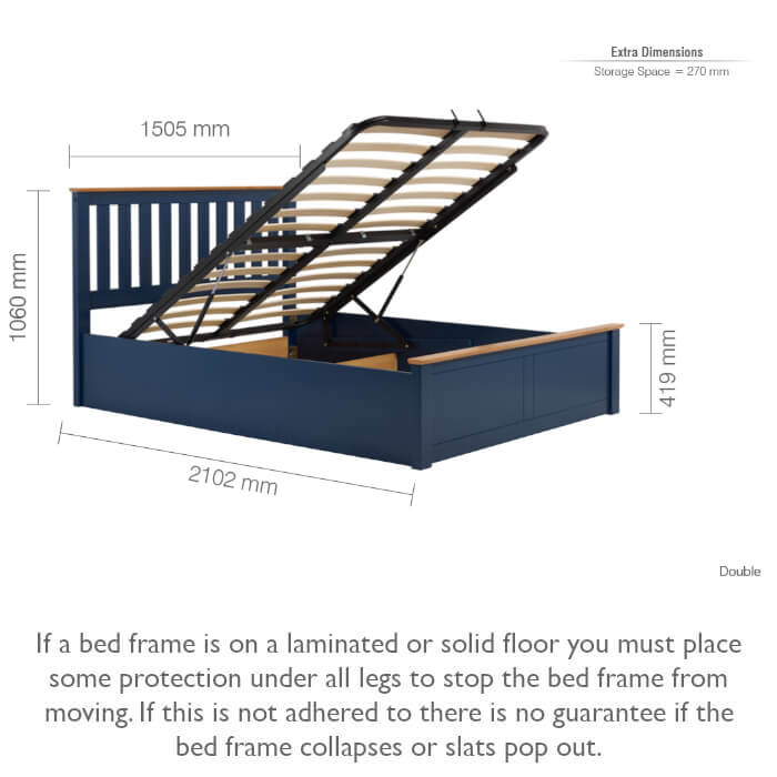 Birlea Phoenix Ottoman Bed Frame 135cm Navy