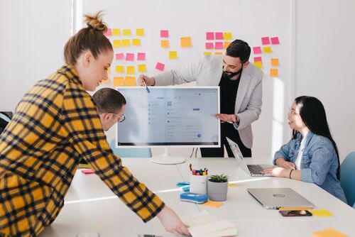 Group of people during training in the office