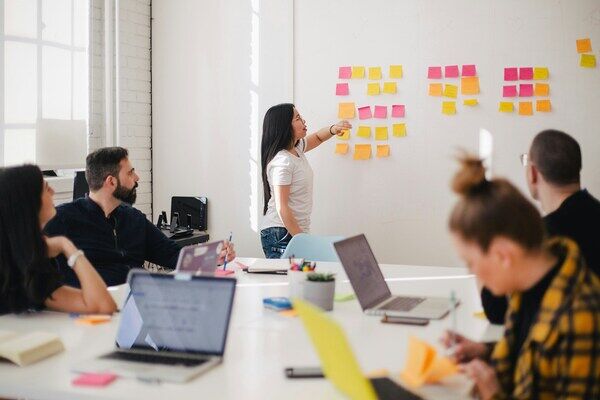 Group of managers being trained