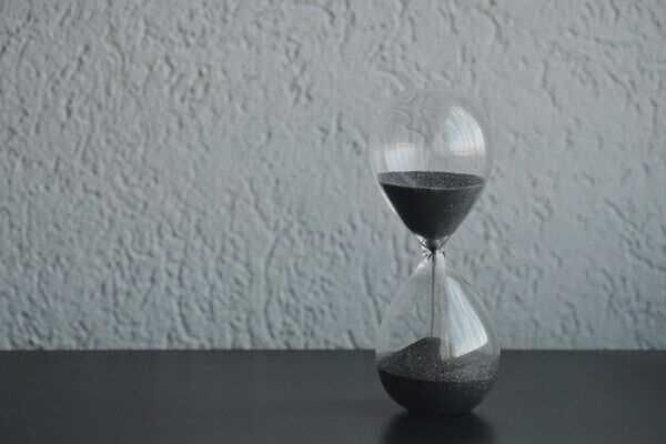 A timer on a grey background