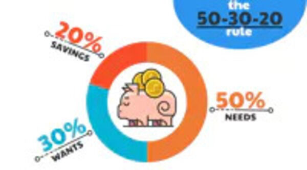 Pictogram on the 50-30-20 rule