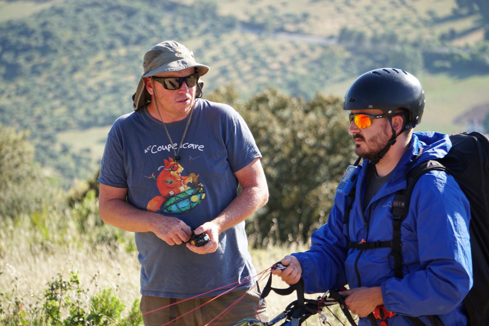 Paragliding Student on launch