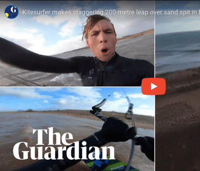 Devon kitesurfer and FlySpain student pilots makes mega jump