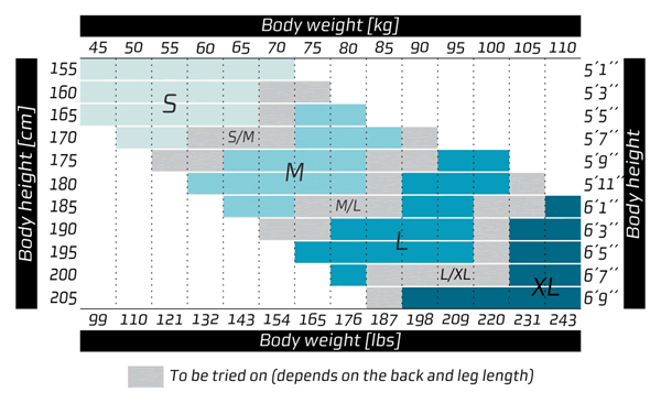 Size chart for woody valley wani 3