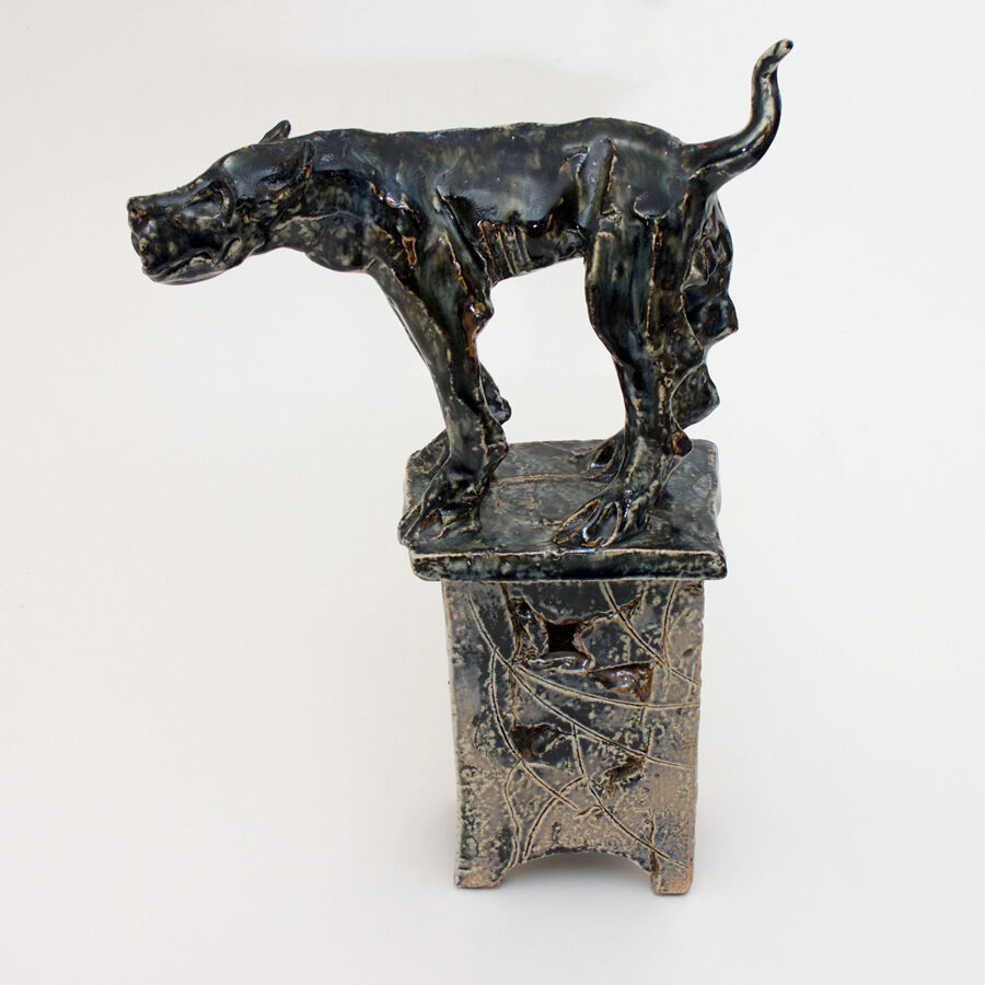 Large Salt Glazed Dog by Ian Gregory