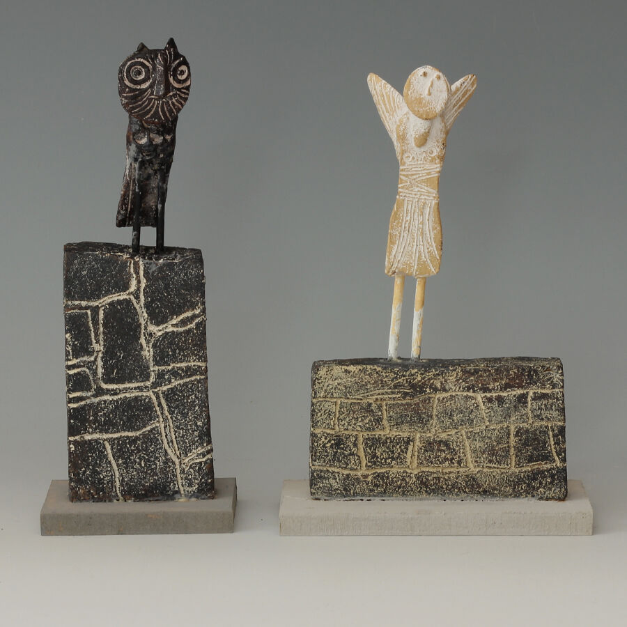John-Maltby-Ceramic-Sculpture-Angel-and-owl