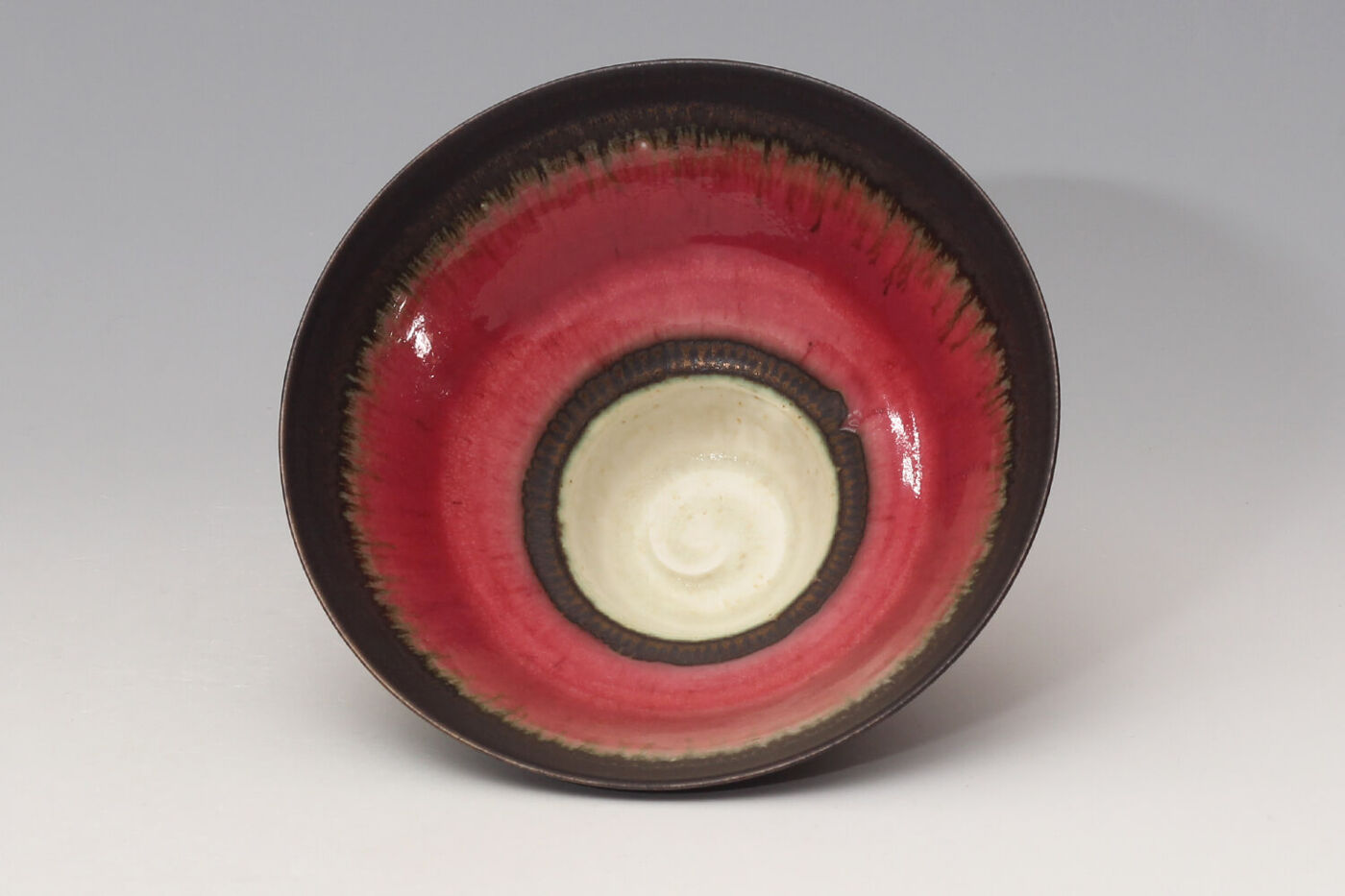 Peter Wills Ceramic Pink & Bronze Bowl 235