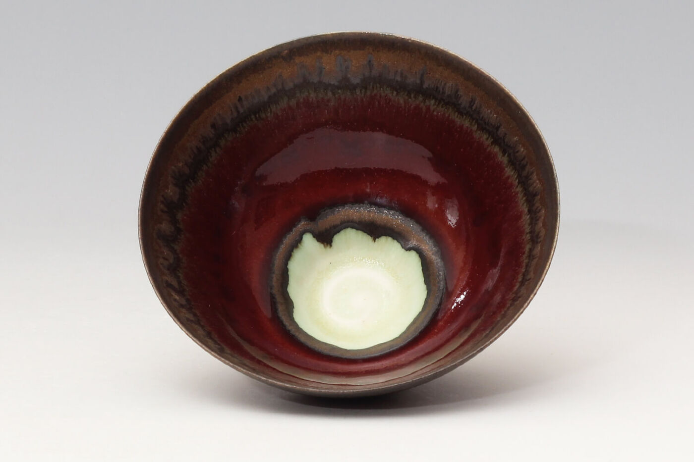 Peter Wills Ceramic Red & Bronze Bowl 236