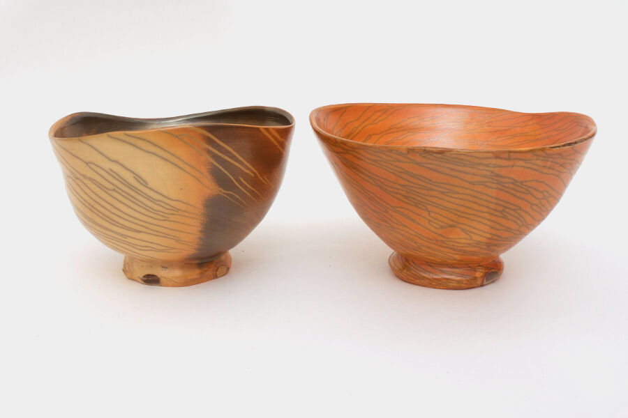 Pair of ceramic tea bowls by Dalloun