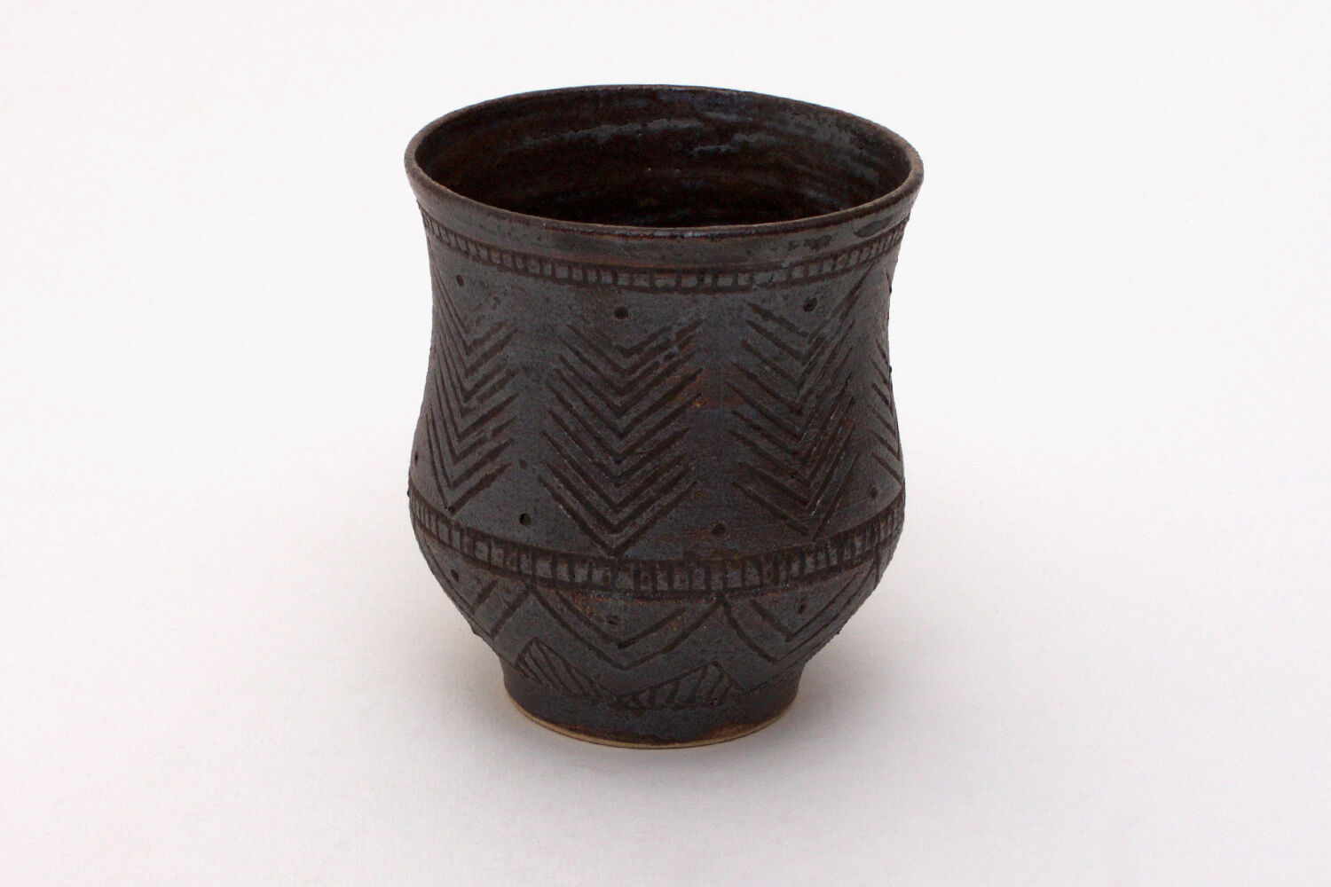 Chris Carter Carved Ceramic Yunomi 030