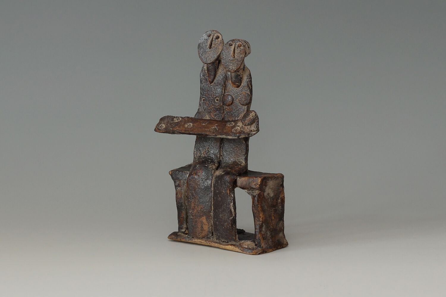 John Maltby Ceramic Sculpture of a Seated Family 08