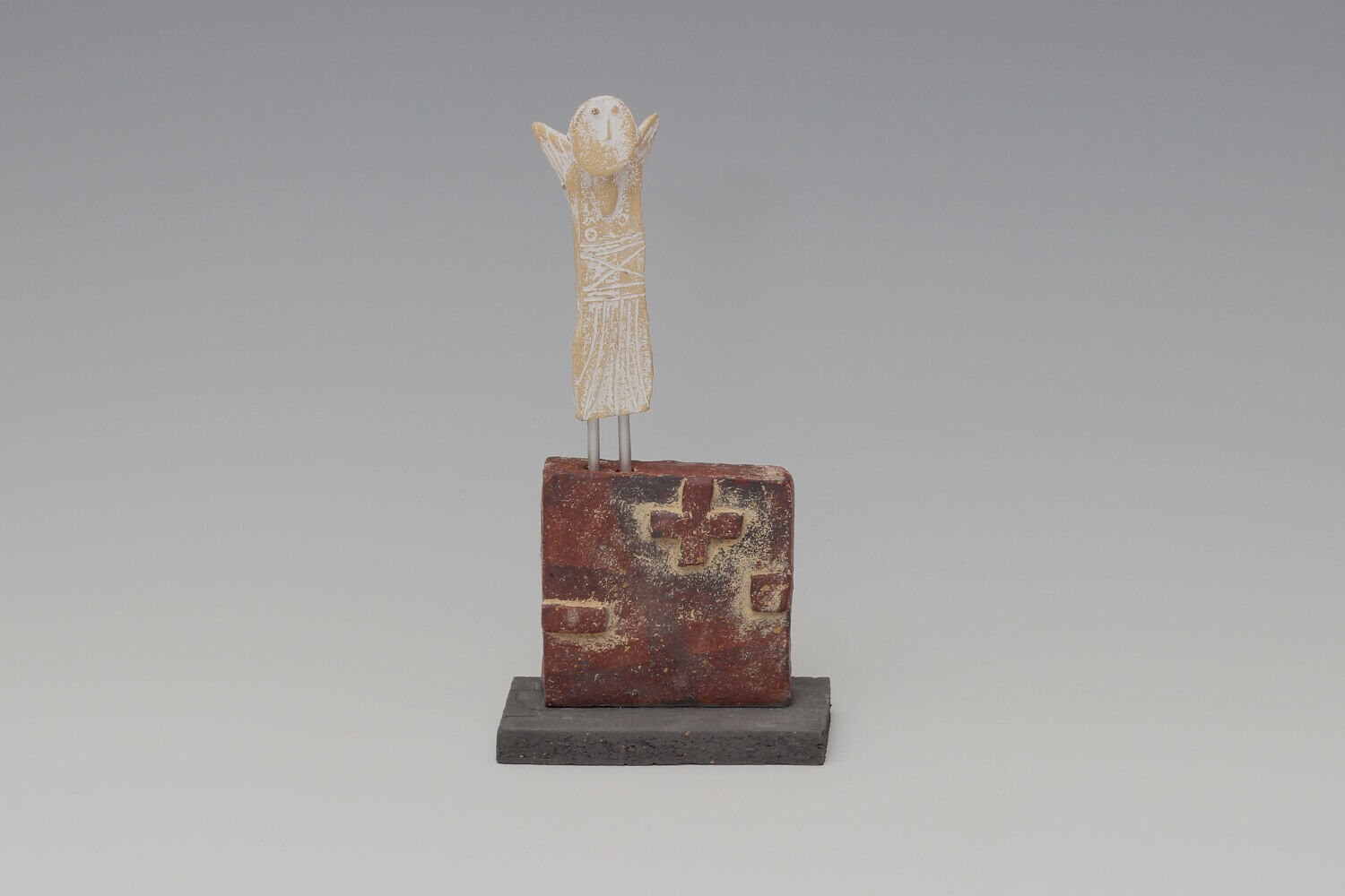 John Maltby Ceramic Sculpture of an Angel on a Wall 033