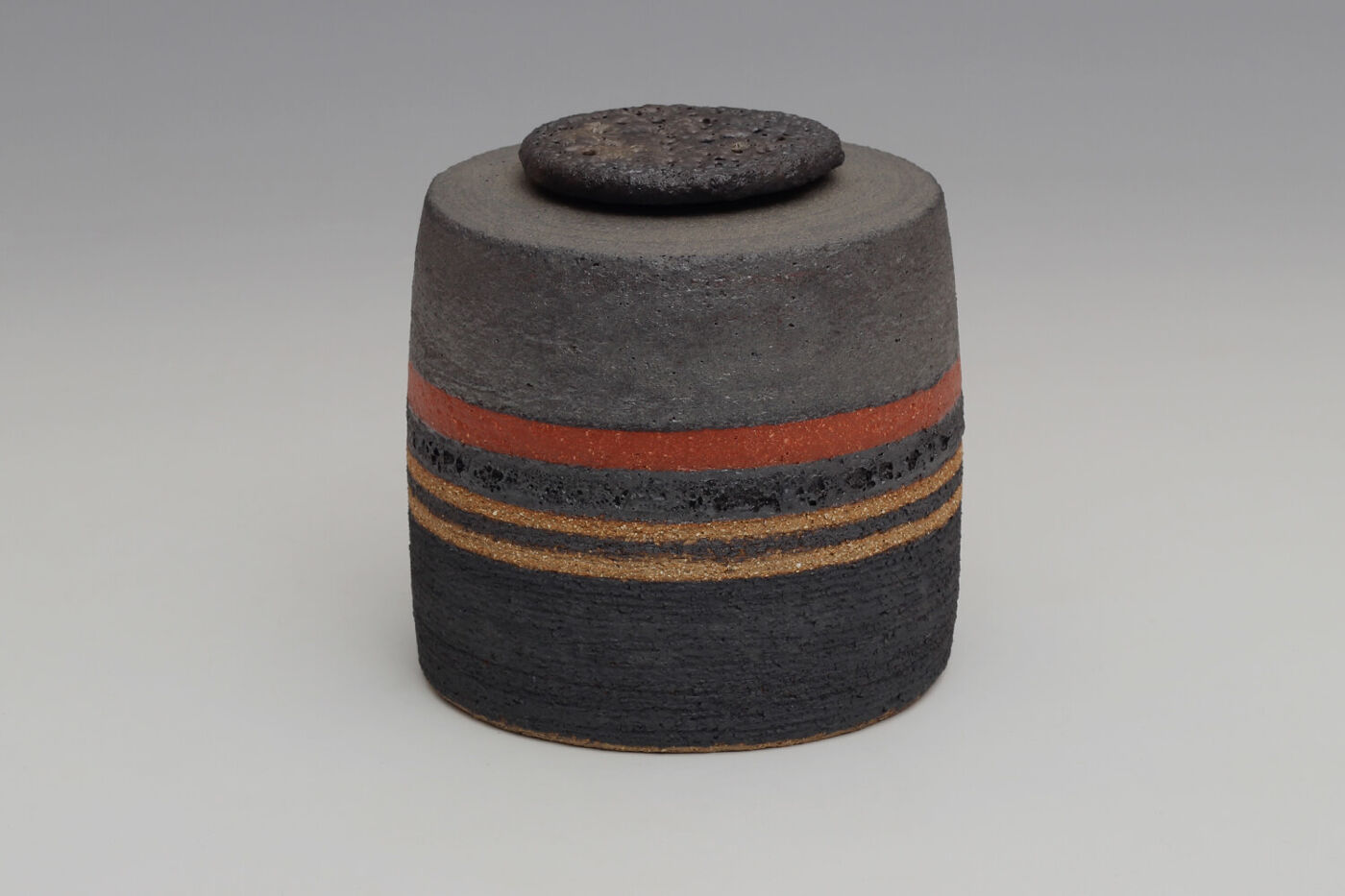 Rosalie Dodds Ceramic Striped Jar 041