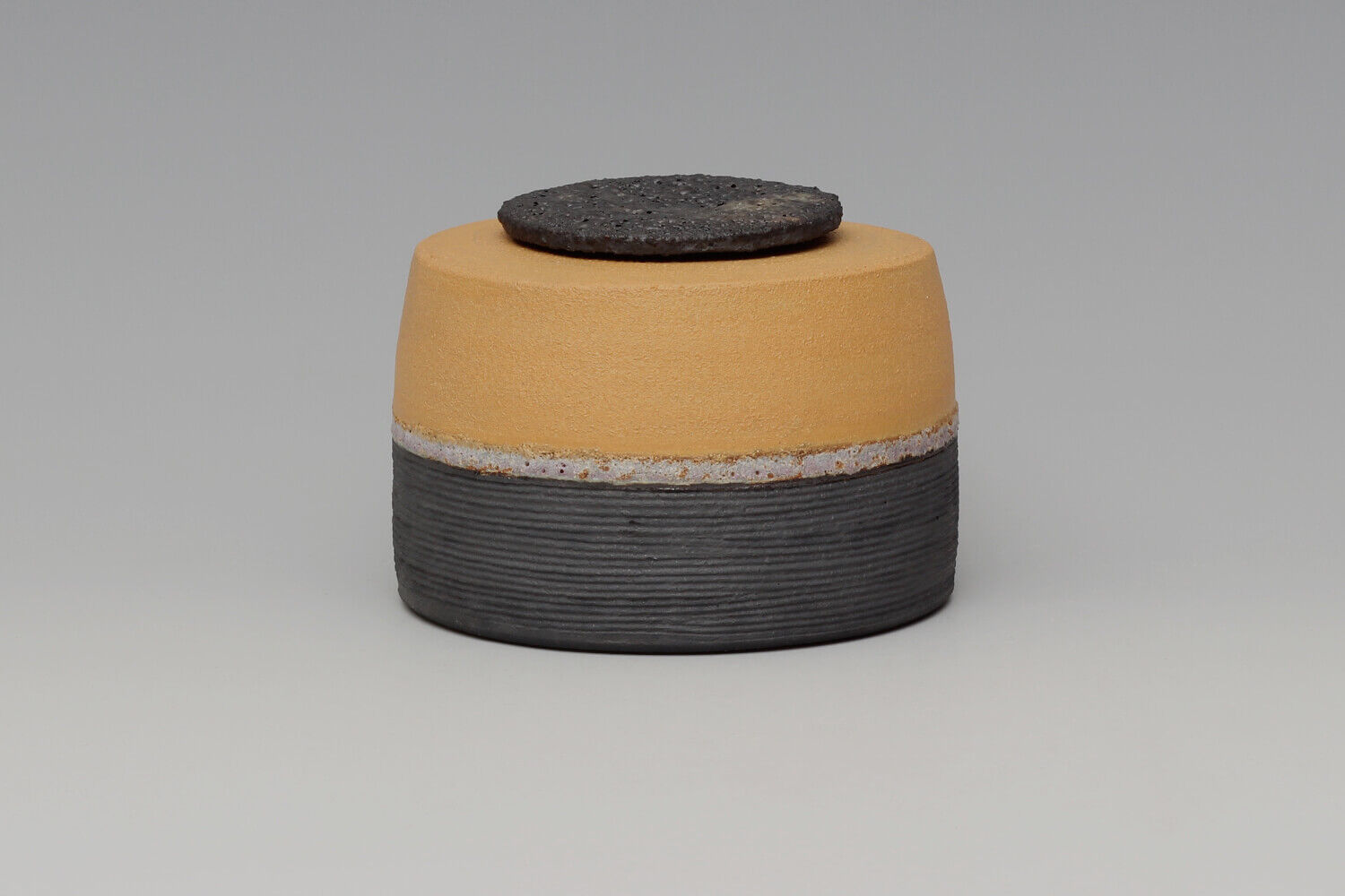 Rosalie Dodds Ceramic Ochre & Black Jar 03