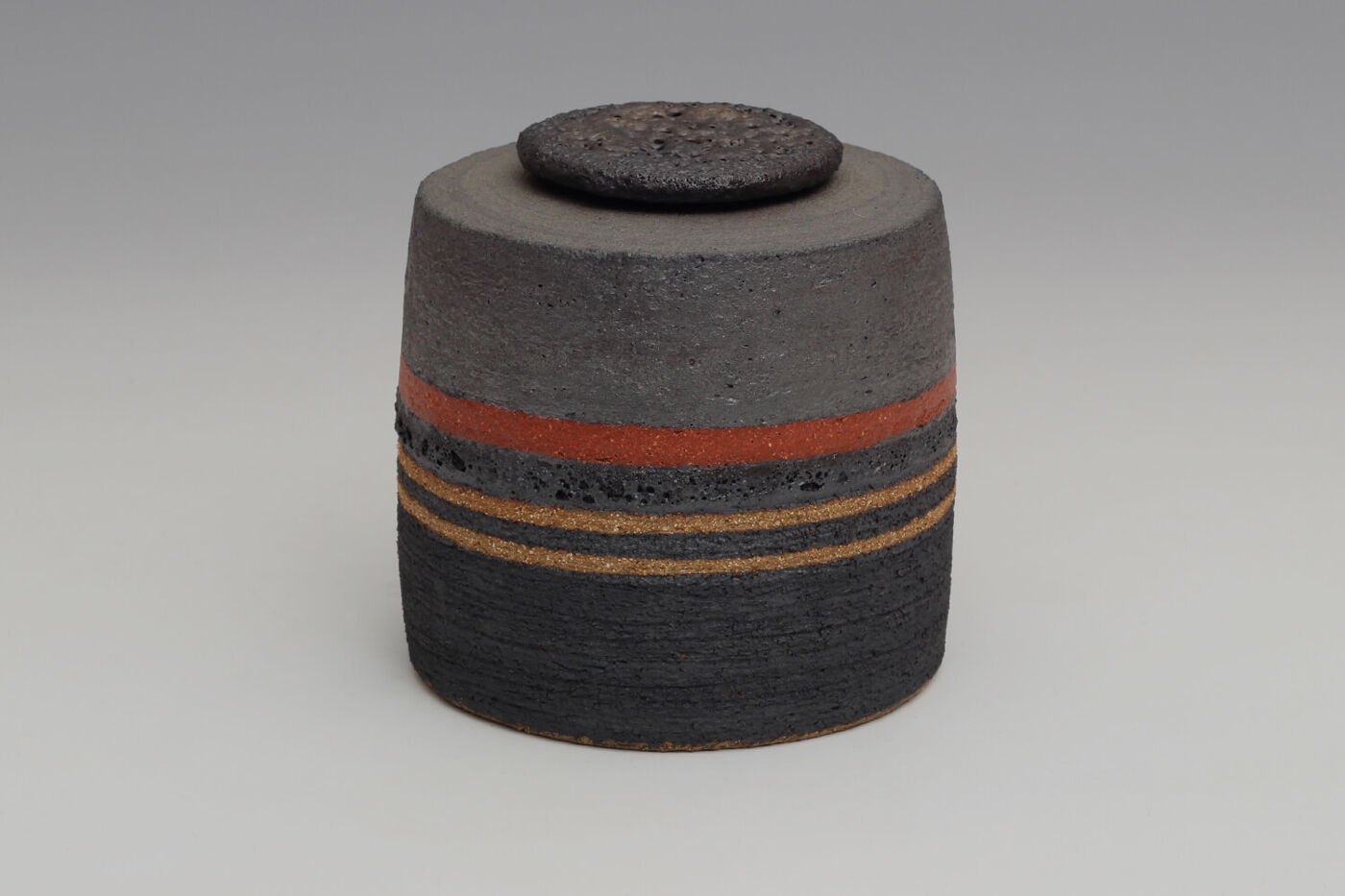 Rosalie Dodds Ceramic Striped Jar 041
