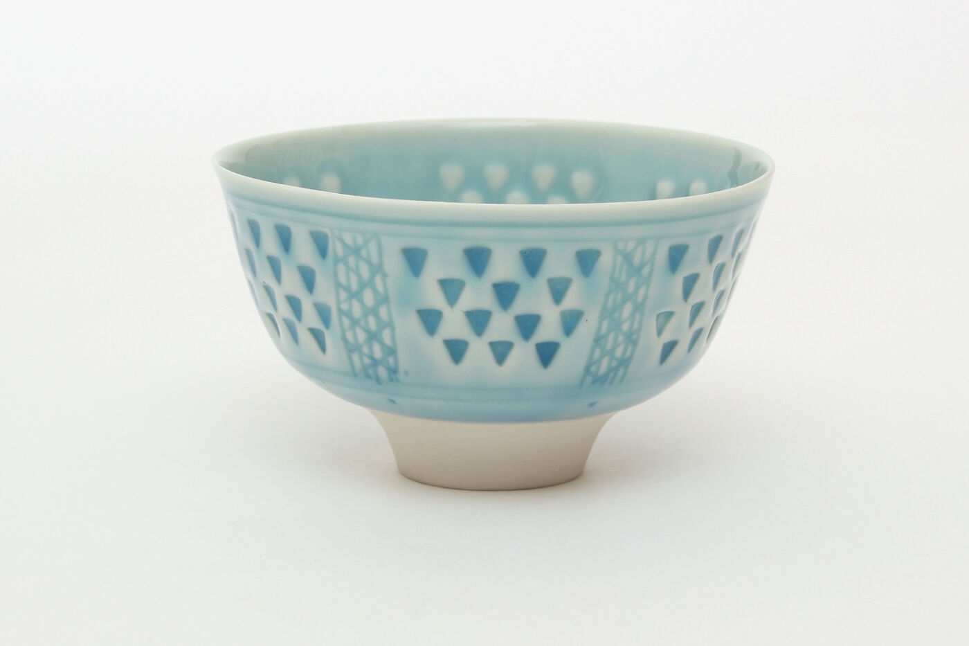 Peter Wills Impressed Light Blue Porcelain Bowl 147