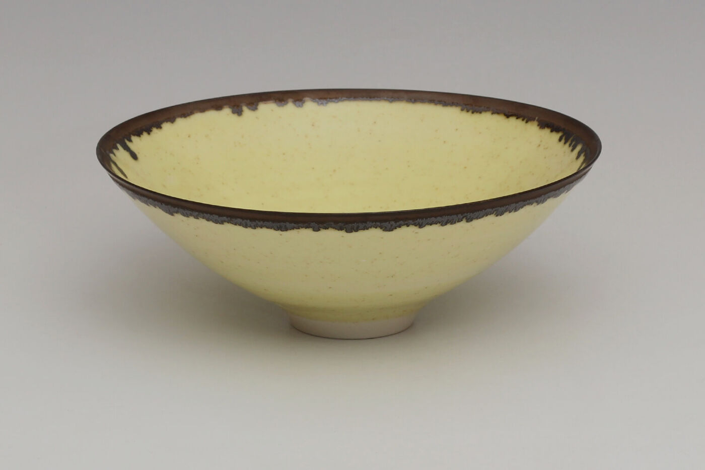 Peter Wills Ceramic Pale Flecked Yellow Porcelain Bowl 203